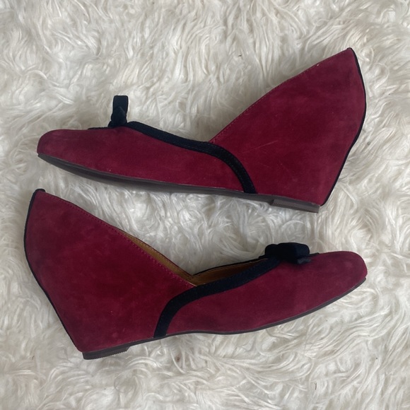 JEFFREY CAMPBELL BURGUNDY WEDGE SUEDE SHOES - Picture 9 of 10